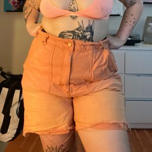 UO BDG orange bulldog patch shorts